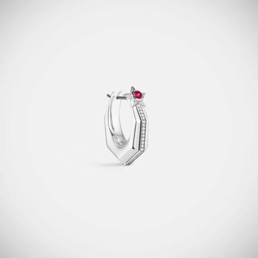 Marie Lichtenberg Staging Earring Baba Medium Ruby Earring White Gold