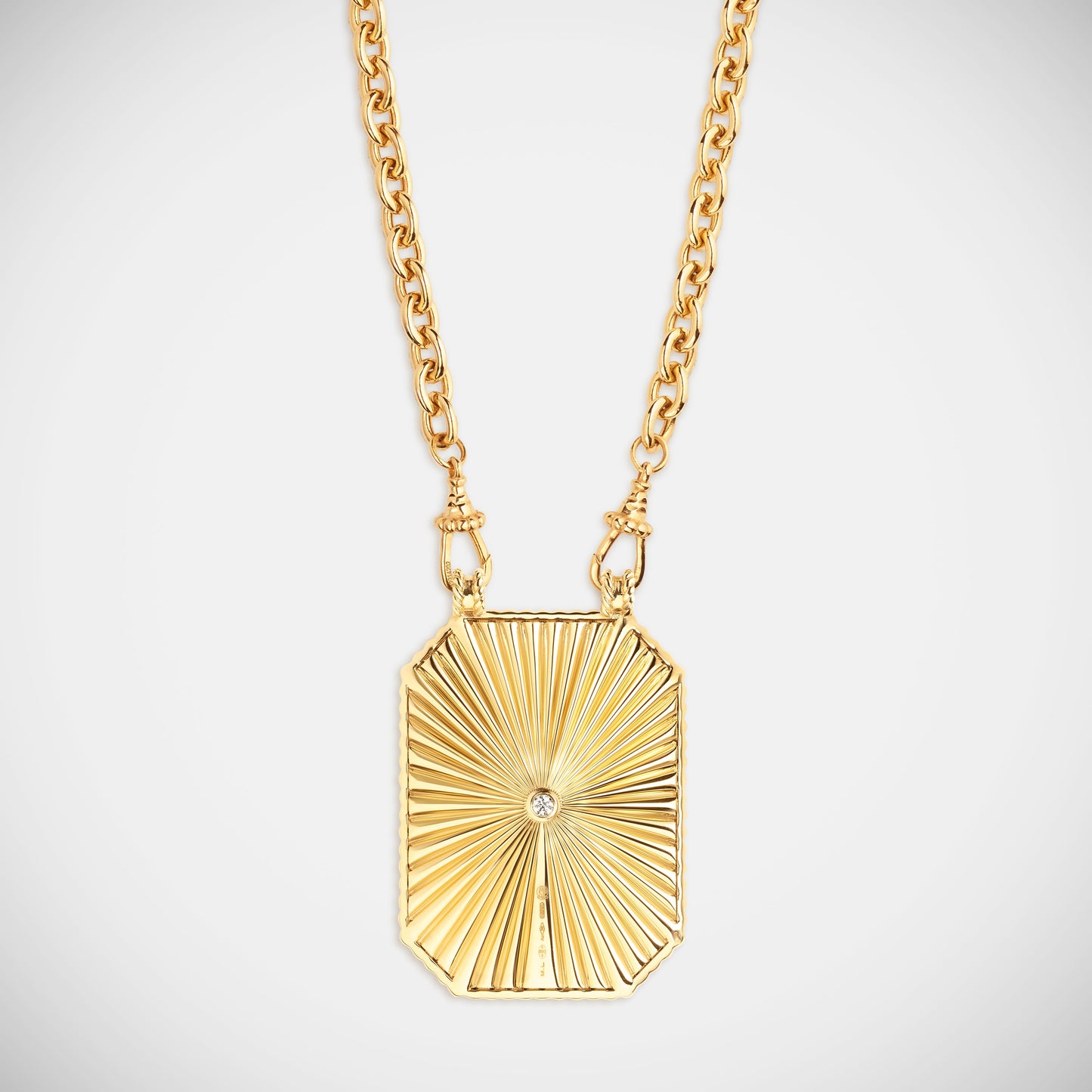 Marie Lichtenberg Staging Scapulaires Check Black Diamond Scapular on Rosa Classic Chain