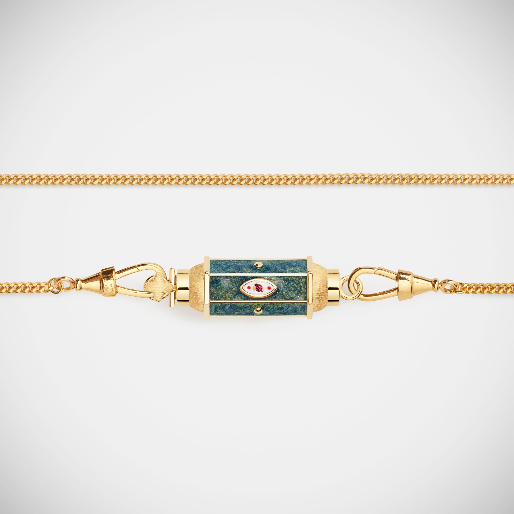 Marie Lichtenberg Staging Baby locket Evil Eye Green Baby Locket Necklace