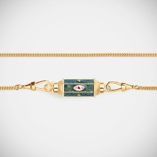 Marie Lichtenberg Staging Baby locket Evil Eye Green Baby Locket Necklace