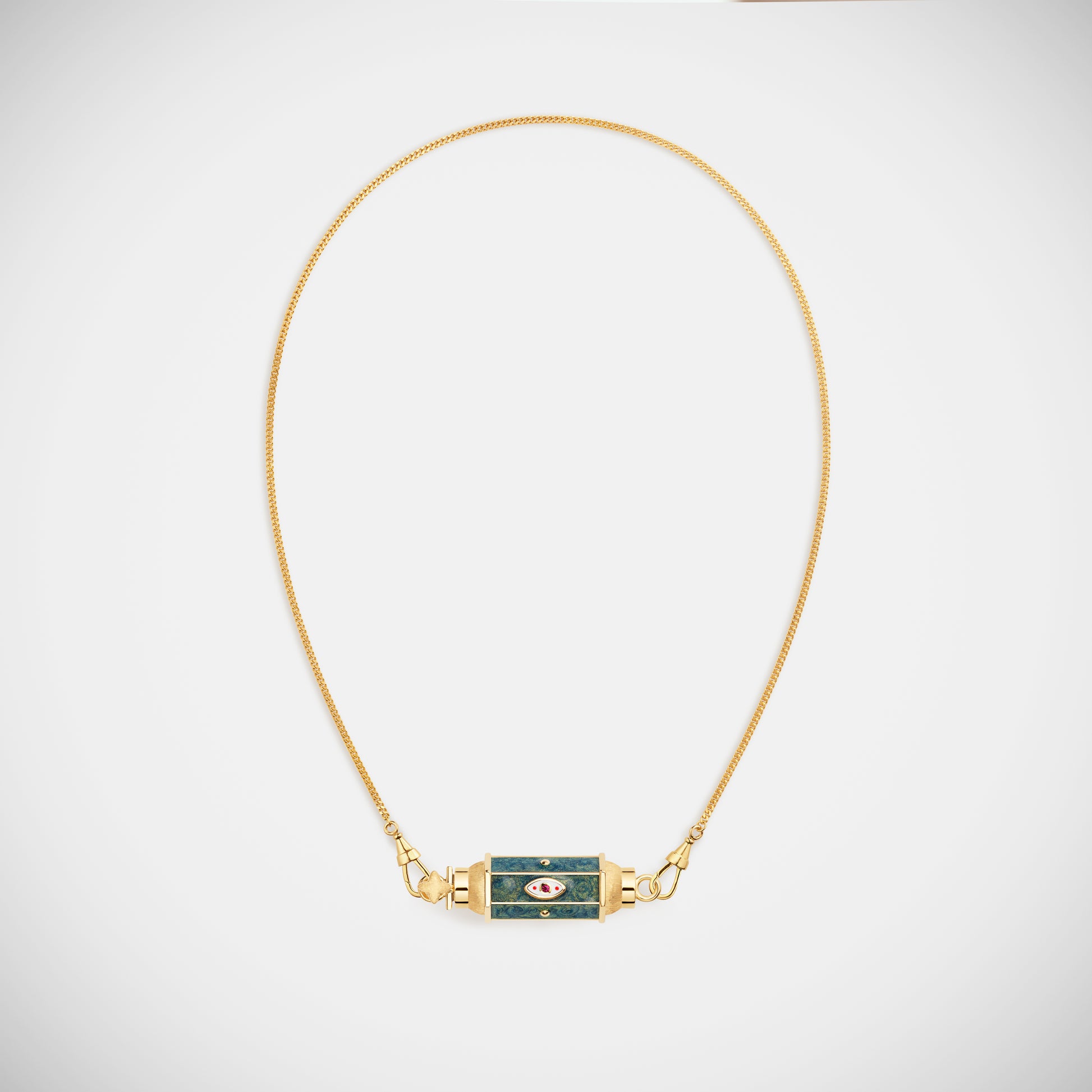 Marie Lichtenberg Staging Baby locket Evil Eye Green Baby Locket Necklace