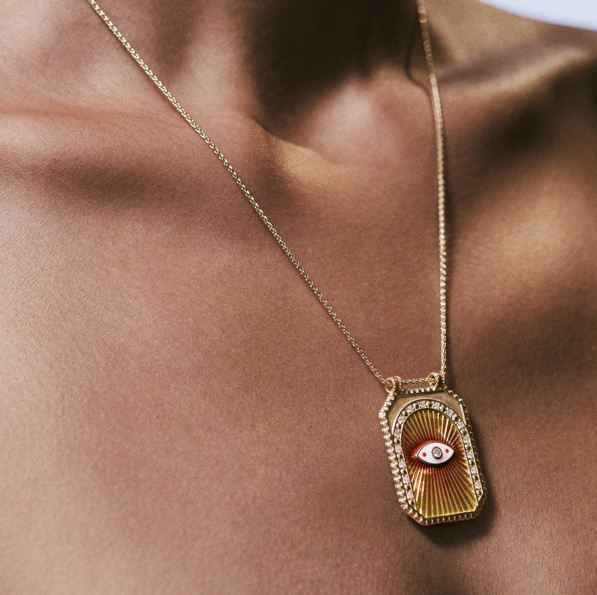 Marie Lichtenberg Staging Scapulaires Eye protect orange scapular