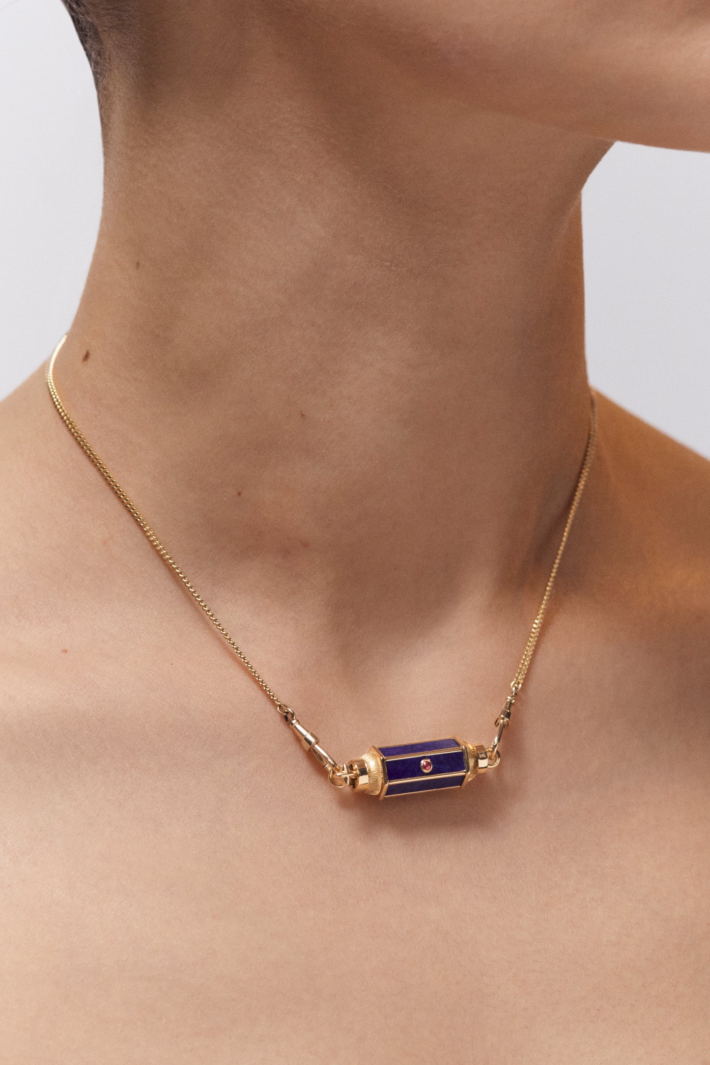 Marie Lichtenberg Staging Baby locket Lapis baby locket Necklace