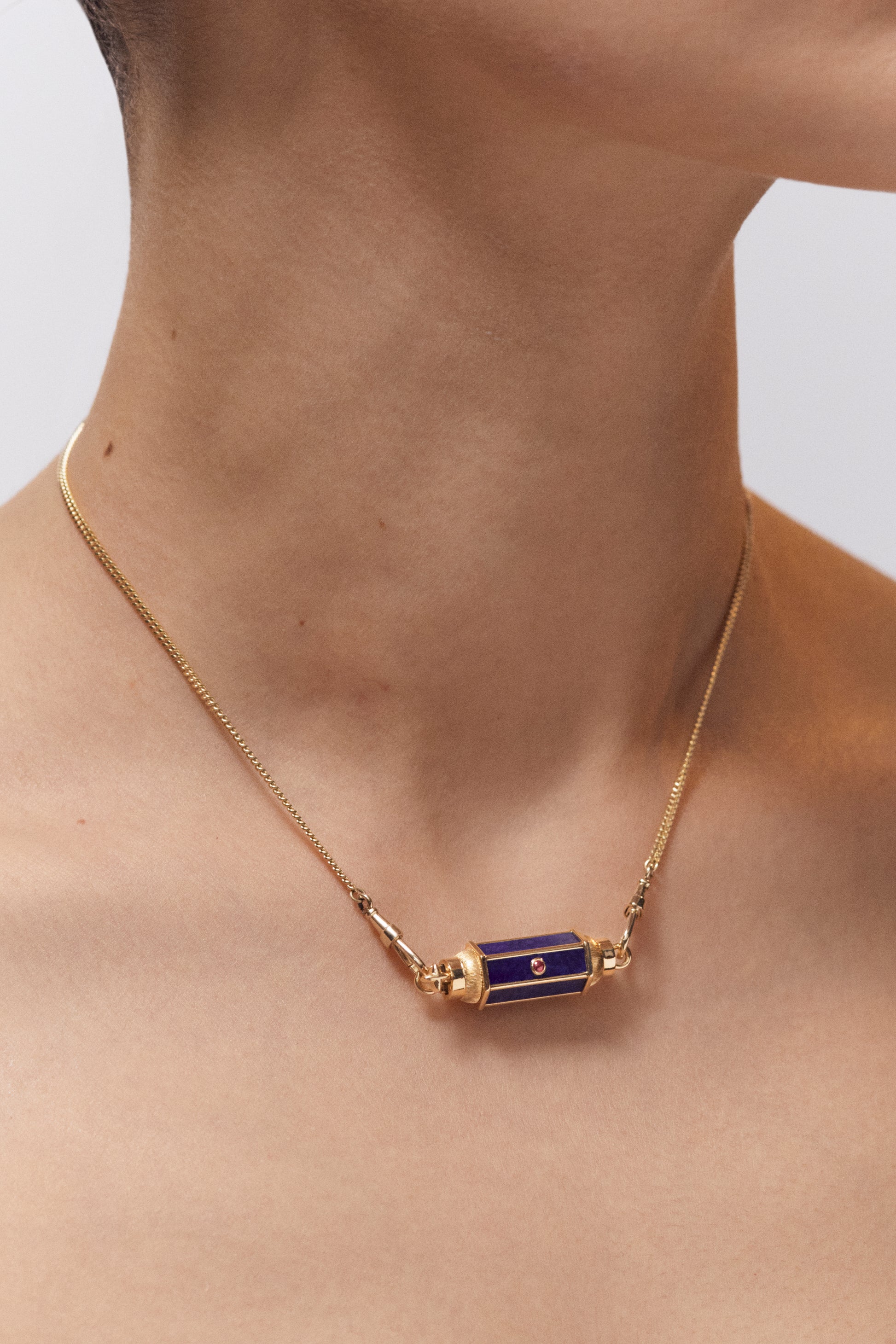 Marie Lichtenberg Staging Baby locket Lapis baby locket Necklace