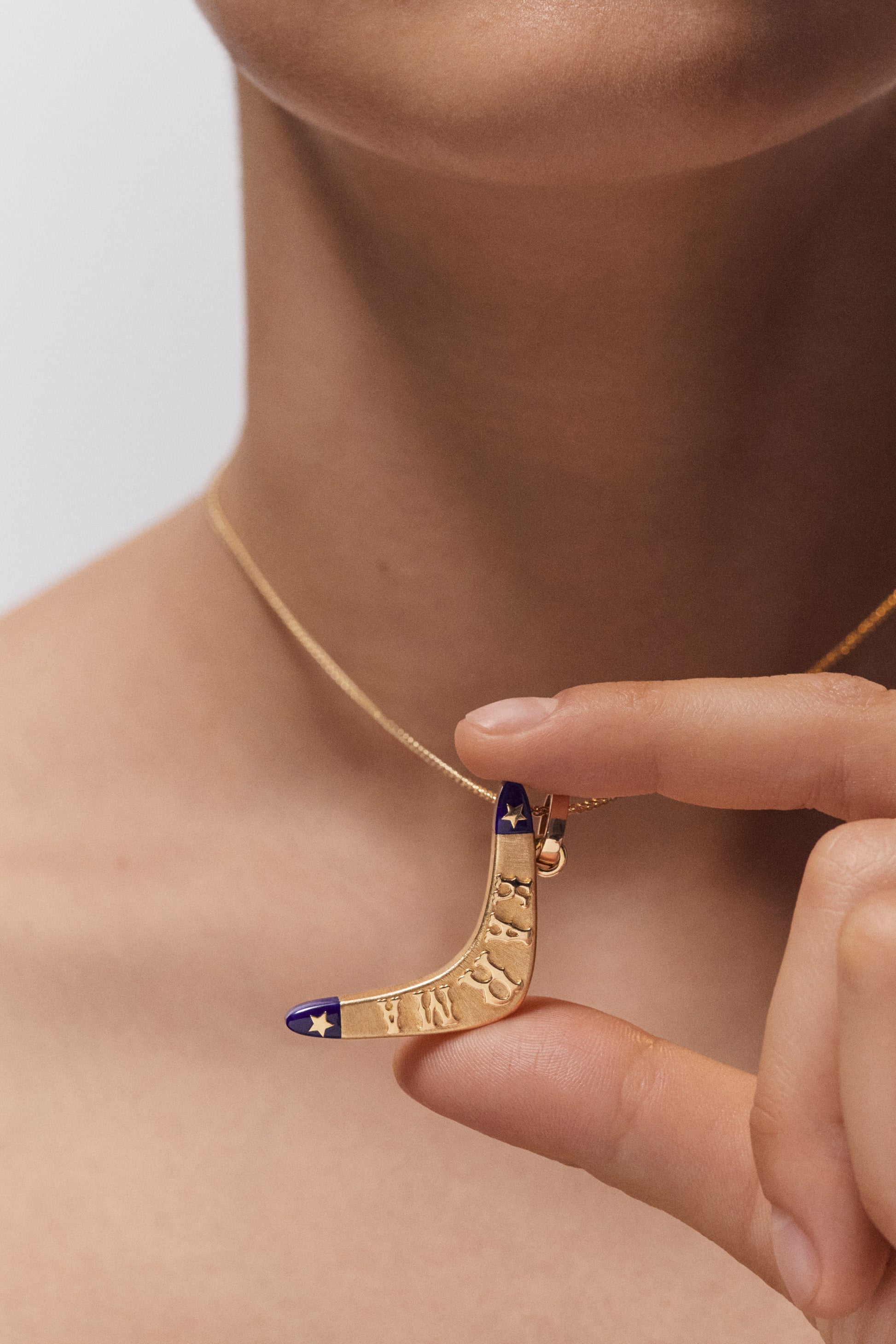 Marie Lichtenberg Staging Pendant Lapis Karma Charm