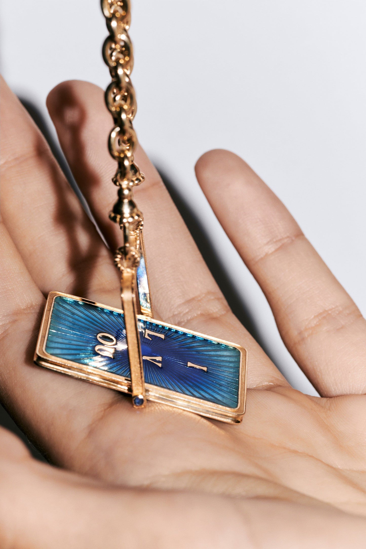 Marie Lichtenberg Staging Scapulaires Love You Spinning Scapular on Rosa Classic Chain