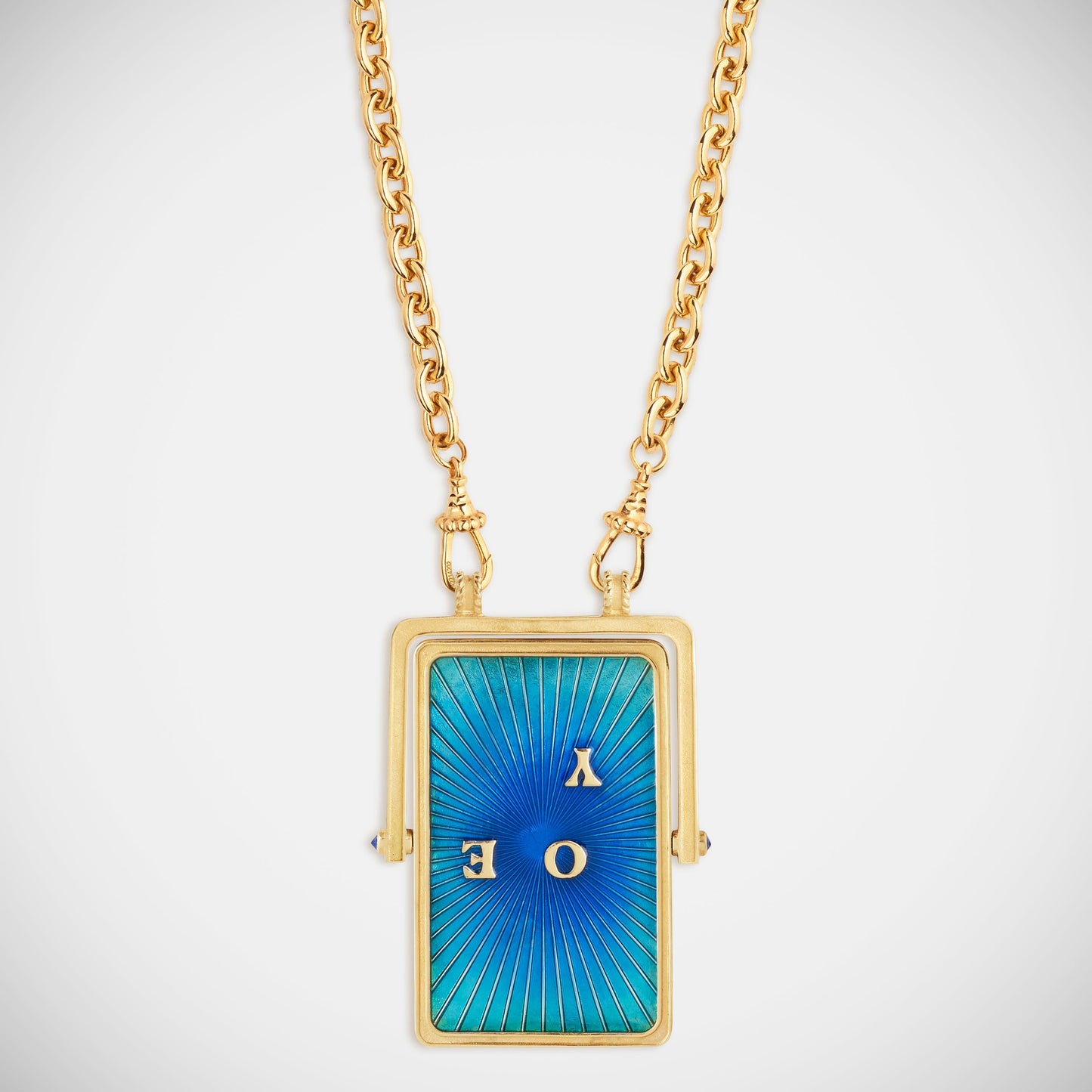 Marie Lichtenberg Staging Scapulaires Love You Spinning Scapular on Rosa Classic Chain