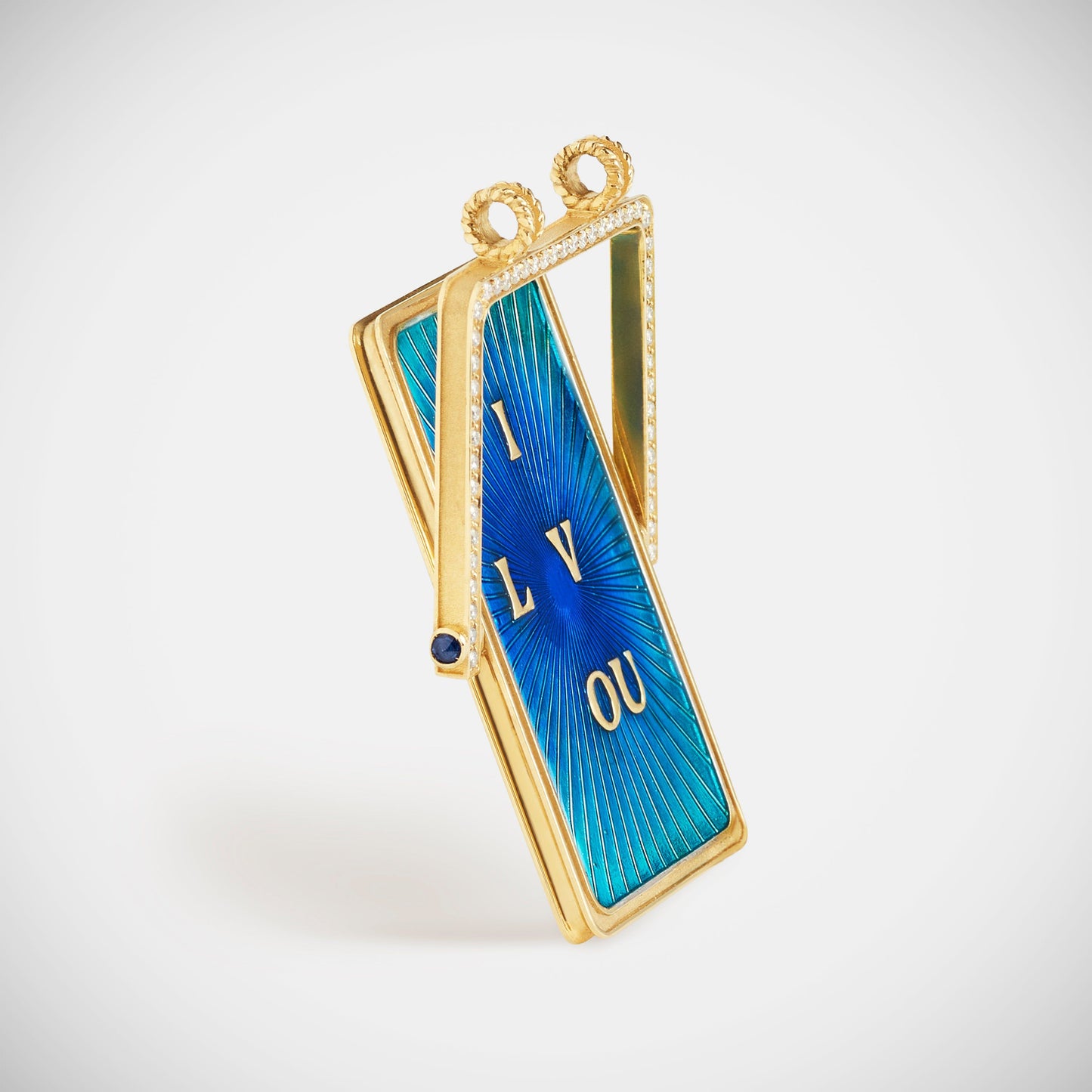 Marie Lichtenberg Staging Scapulaires Love You Spinning Scapular on Rosa Classic Chain