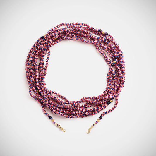 Marie Lichtenberg Staging Link Mauli beads ghana black & pink 4m