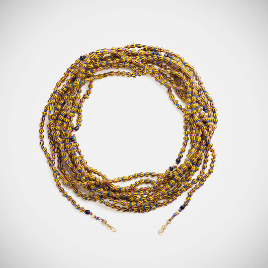 Marie Lichtenberg Staging Link Mauli beads ghana yellow & black 4m