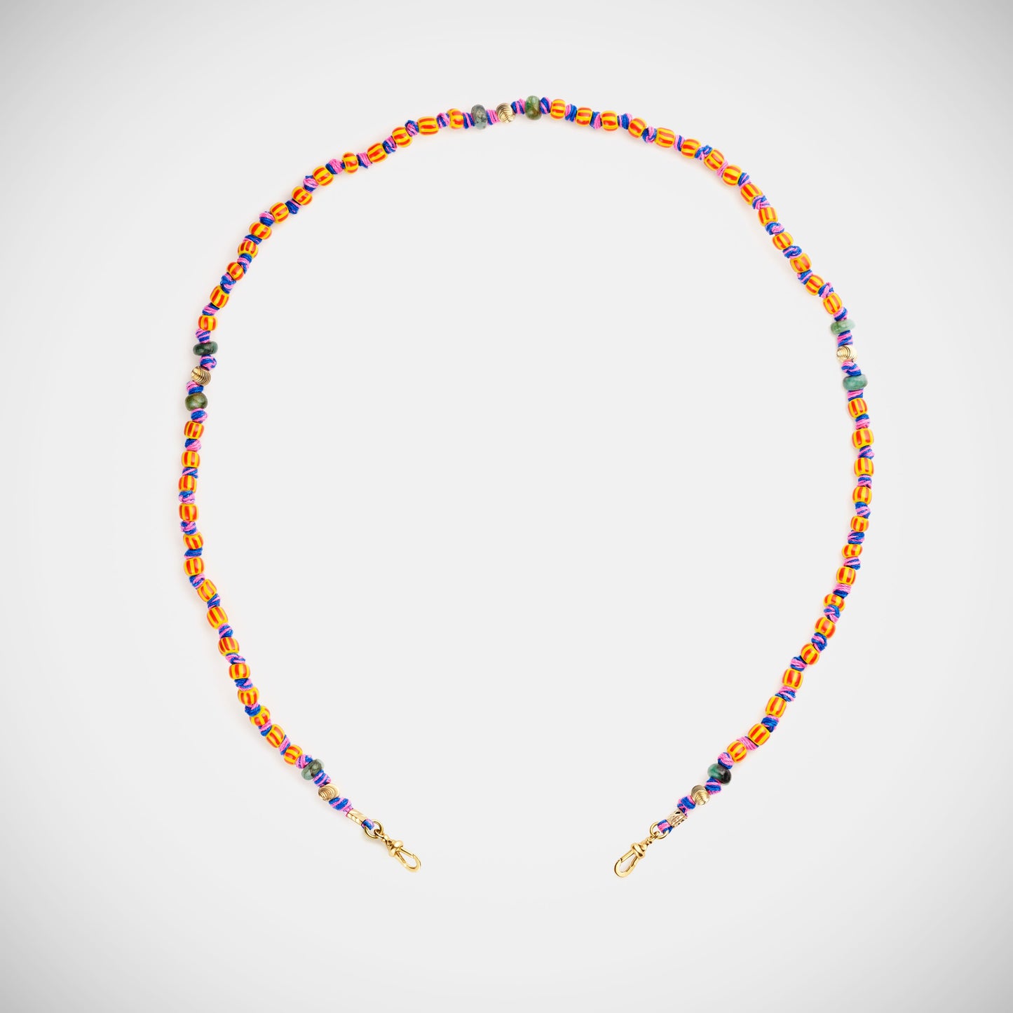 Marie Lichtenberg Staging Link Mauli beads ghana yellow & red 35cm