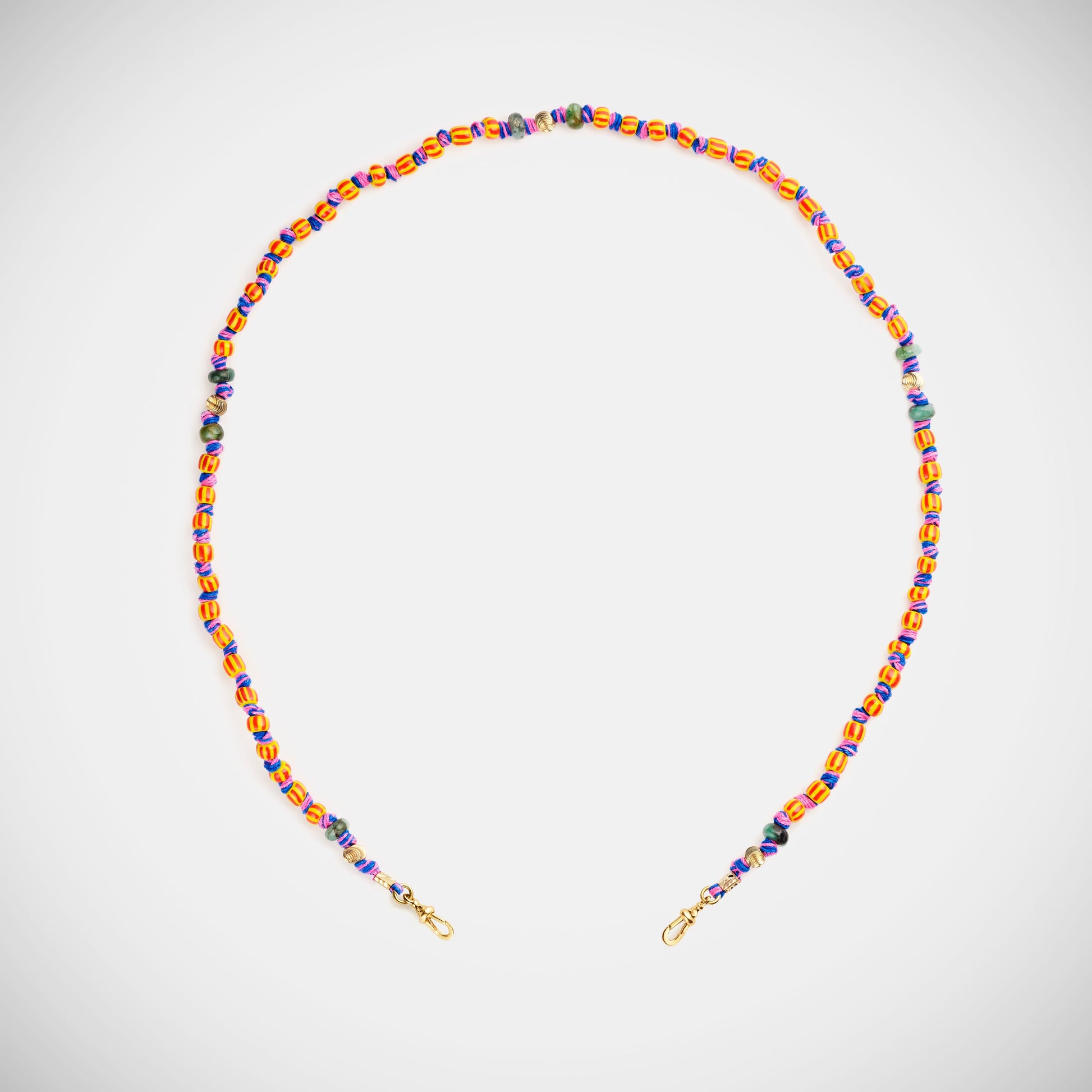 Marie Lichtenberg Staging Link Mauli beads ghana yellow & red 35cm