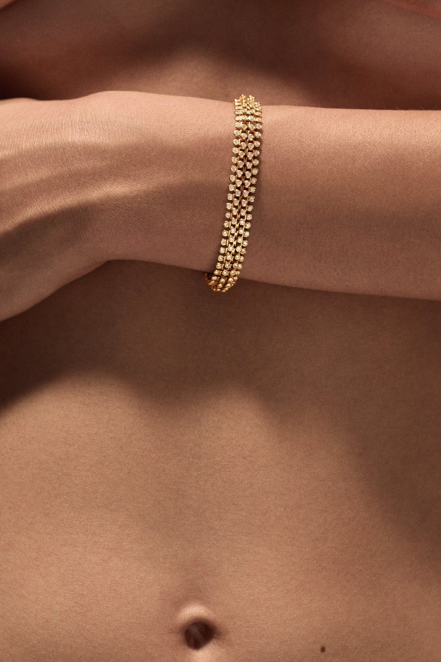 Marie Lichtenberg Staging Chain Mesh Diamonds Bracelet 16cm