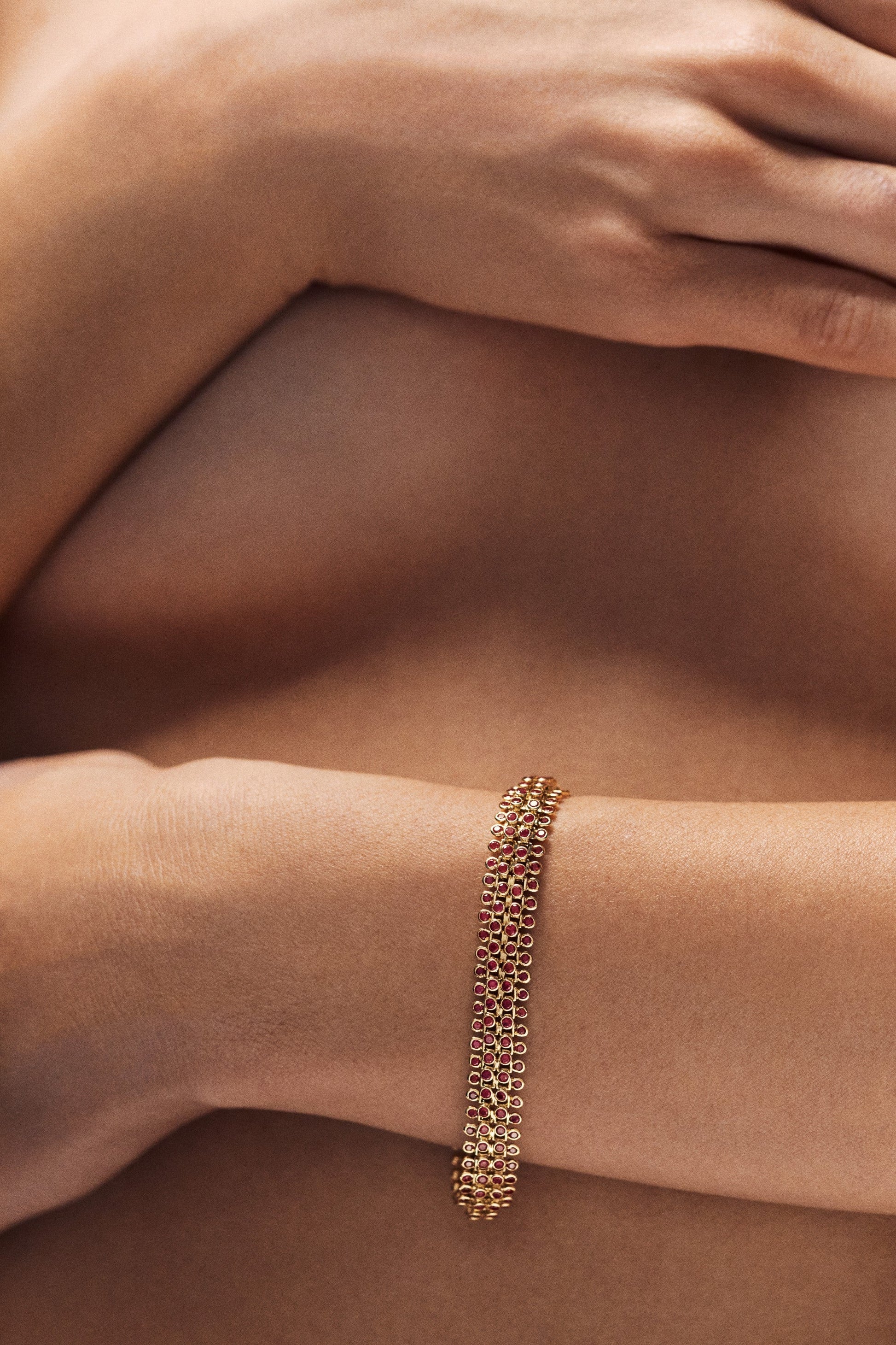 Marie Lichtenberg Staging Chain Mesh Ruby Bracelet 16cm