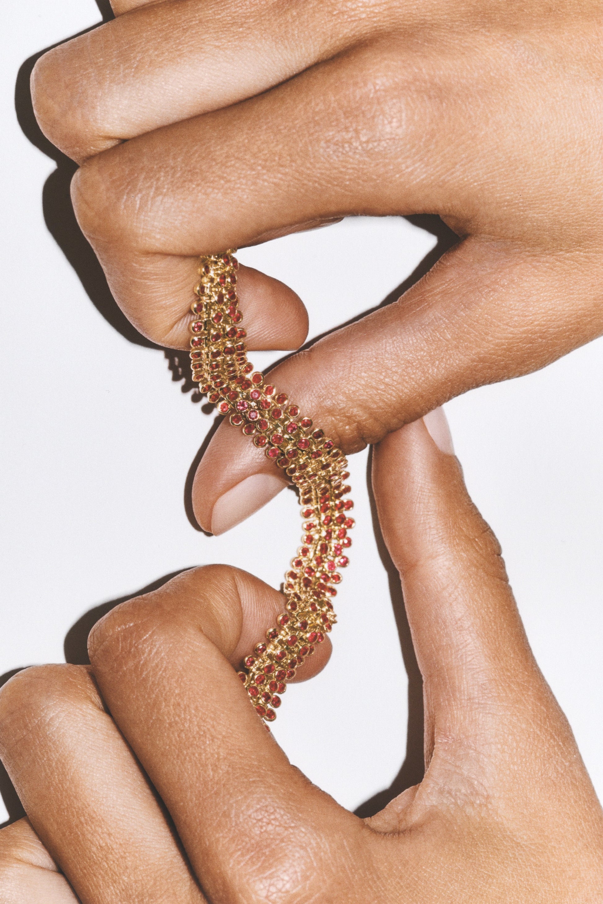 Marie Lichtenberg Staging Chain Mesh Ruby Bracelet 16cm