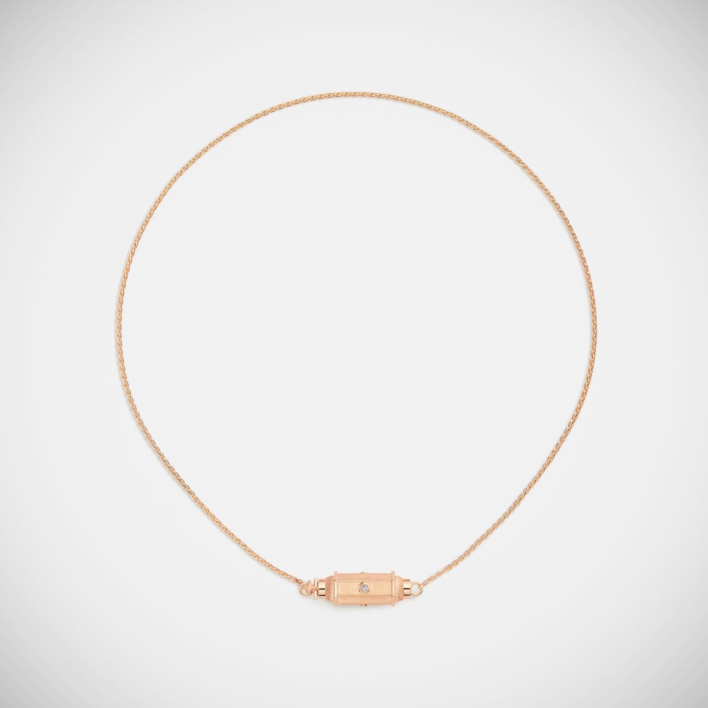 Marie Lichtenberg Staging Baby locket Micro coco diamonds rose gold locket necklace