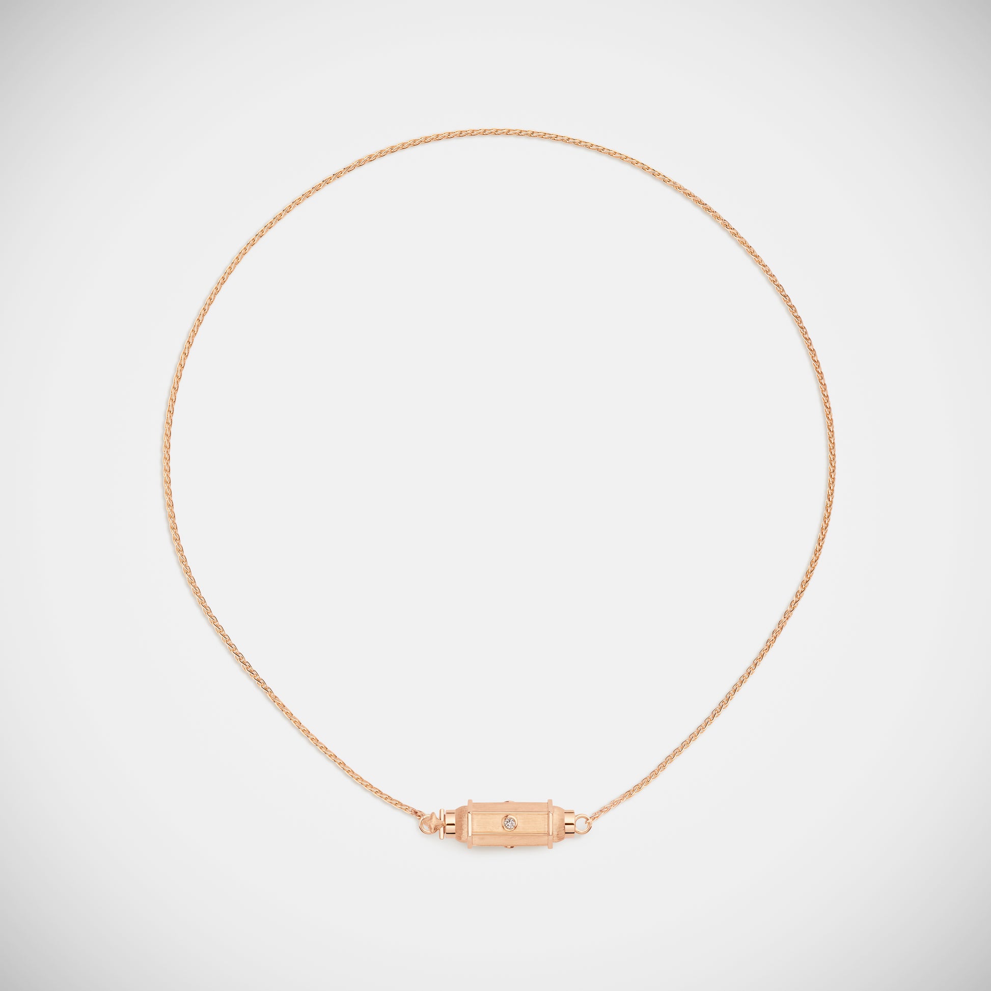 Marie Lichtenberg Staging Baby locket Micro coco diamonds rose gold locket necklace