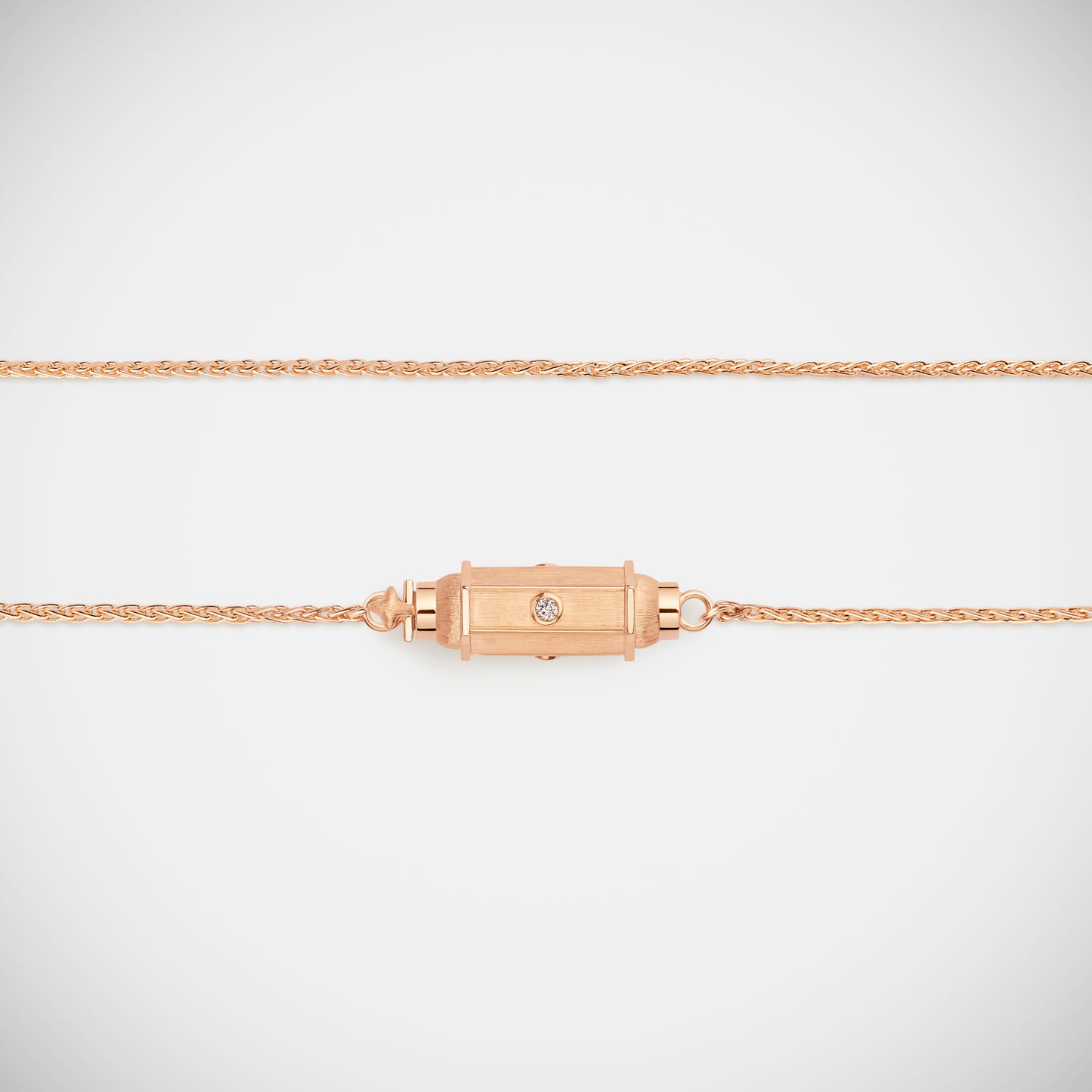 Marie Lichtenberg Staging Baby locket Micro coco diamonds rose gold locket necklace