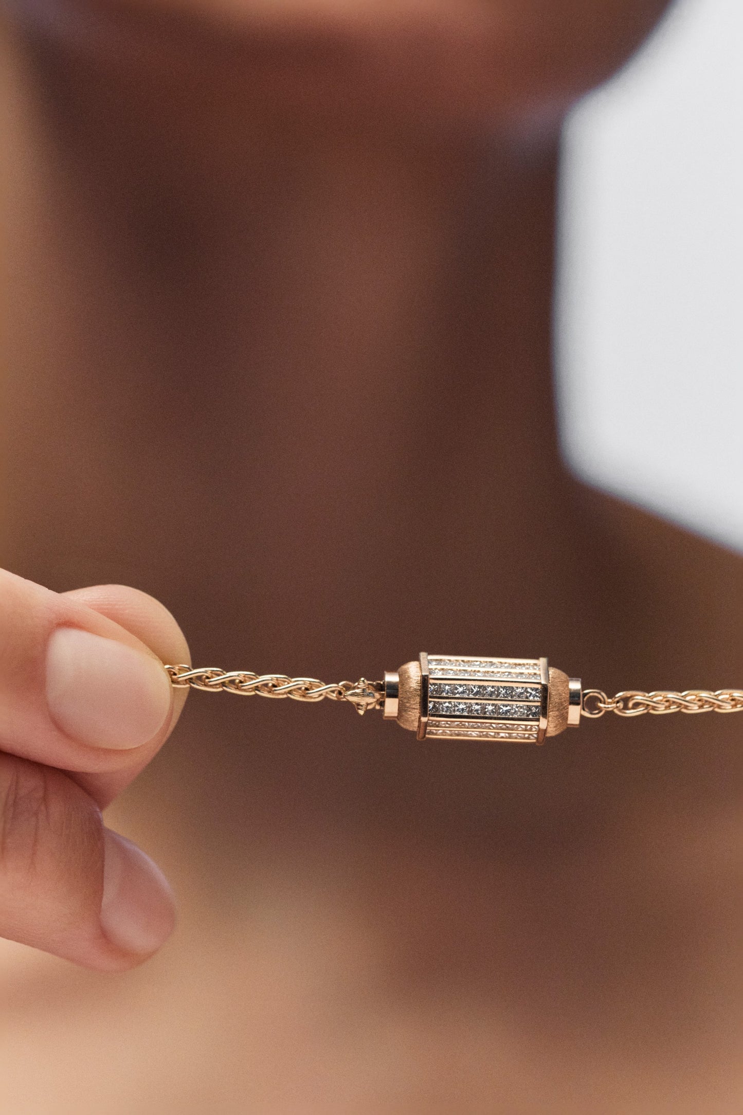 Marie Lichtenberg Staging Baby locket Micro coco Paved Diamonds locket necklace